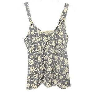 DELTA BURKE babydoll sweetheart gray floral bows adjustable stretch plus sz 2X